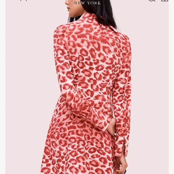 Kate Spade Red and White Bishop Sleeve Dress - Picture 3 of 7